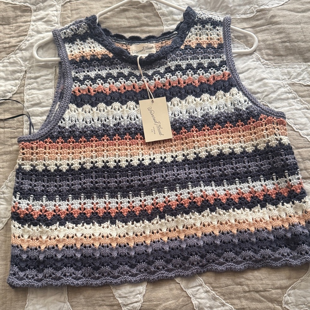 Universal Thread Multicolor Crochet Tank Top
